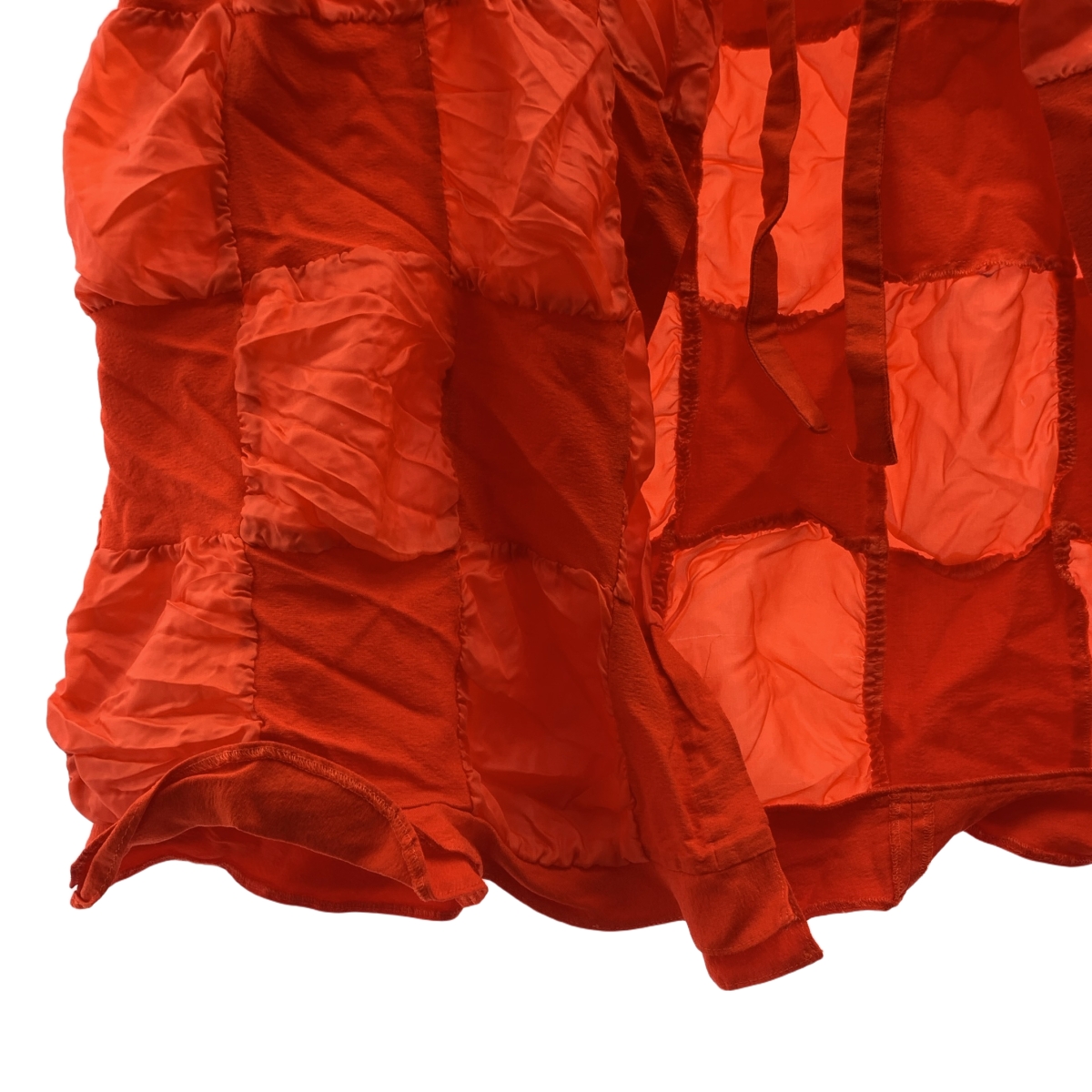 robe de chambre COMME des GARCONS / ローブドシャンブルコムデギャルソン 90s チェッカーパッチワーク ポリエステル ロールスカート