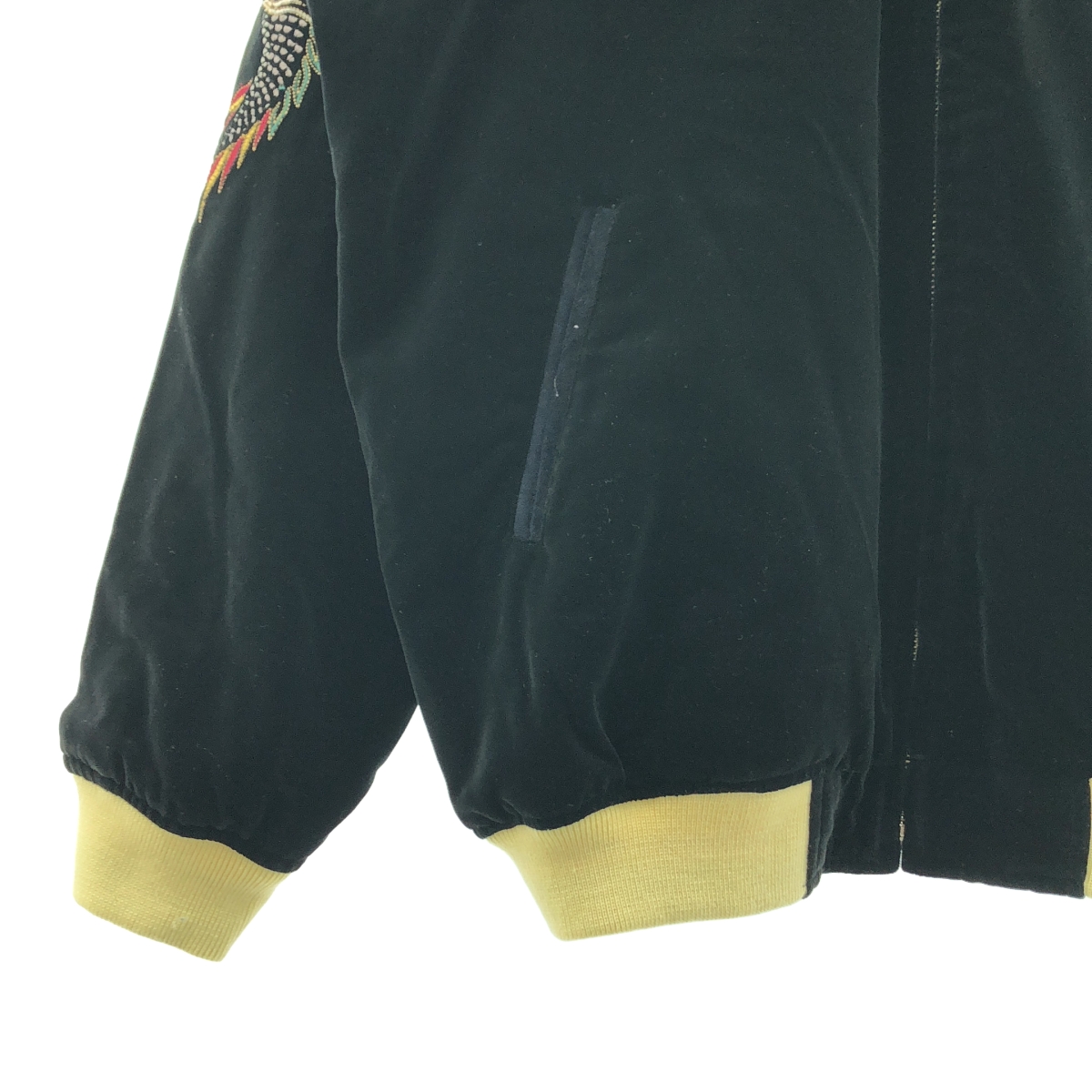 その他 リバーシブル ベロア × サテン エンブロイダリー スカジャン ジャケット