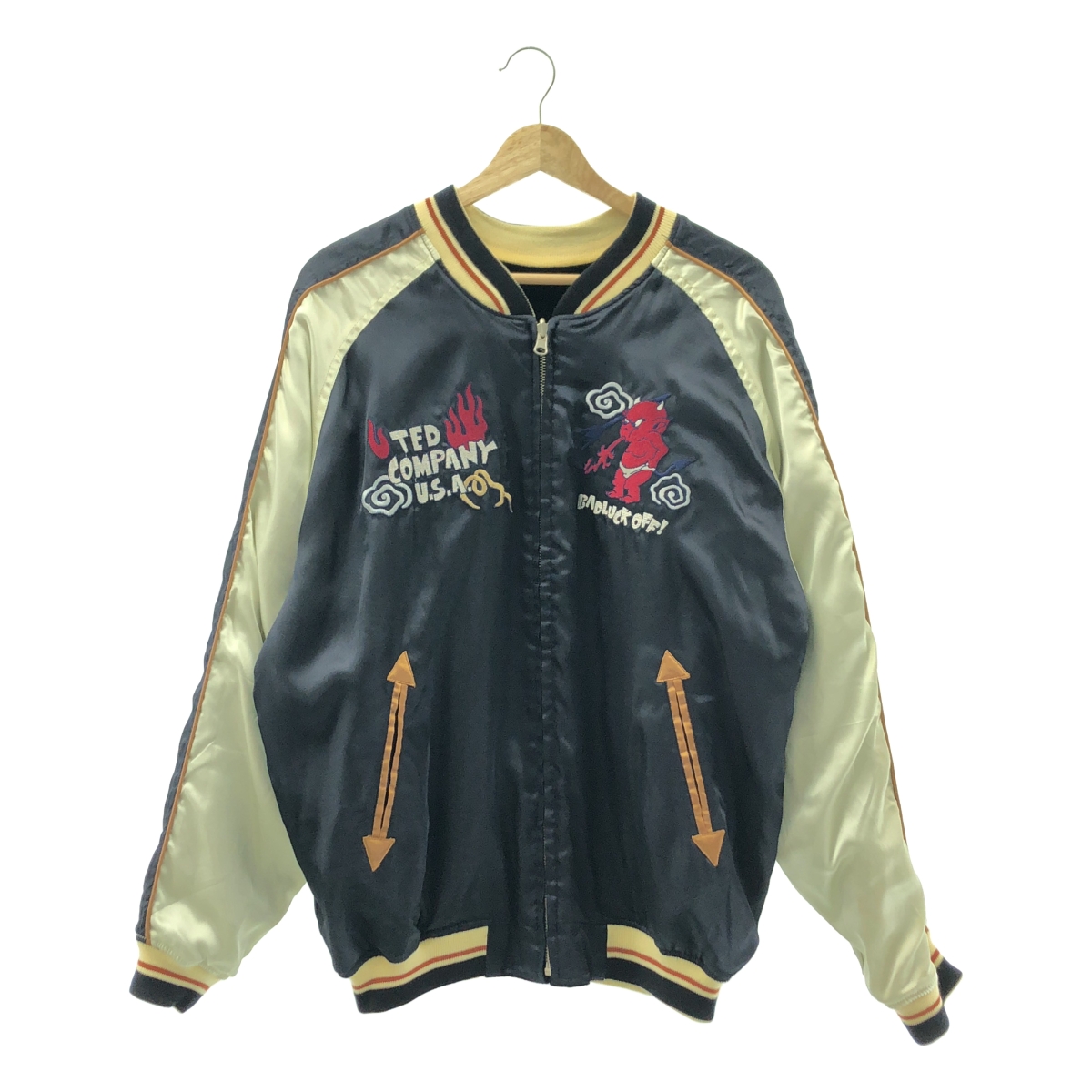 その他 リバーシブル ベロア × サテン エンブロイダリー スカジャン ジャケット