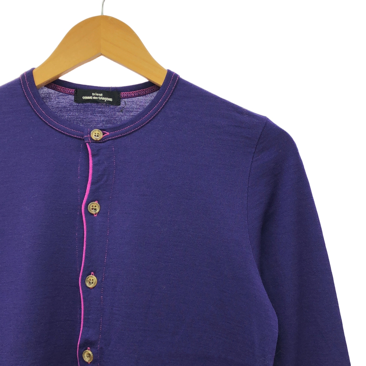 tricot COMME des GARCONS / トリココムデギャルソン ウール バイカラー カーディガン