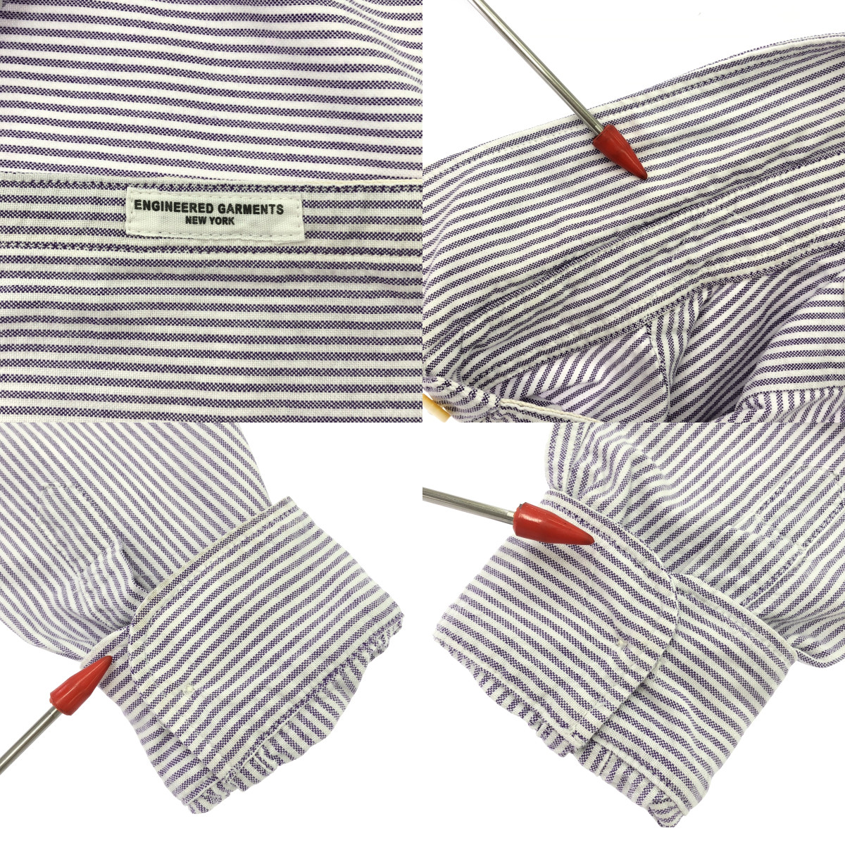 Engineered Garments / エンジニアドガーメンツ × BEAMS PLUS USA製 19th Button Down Shirt ストライプ シャツ