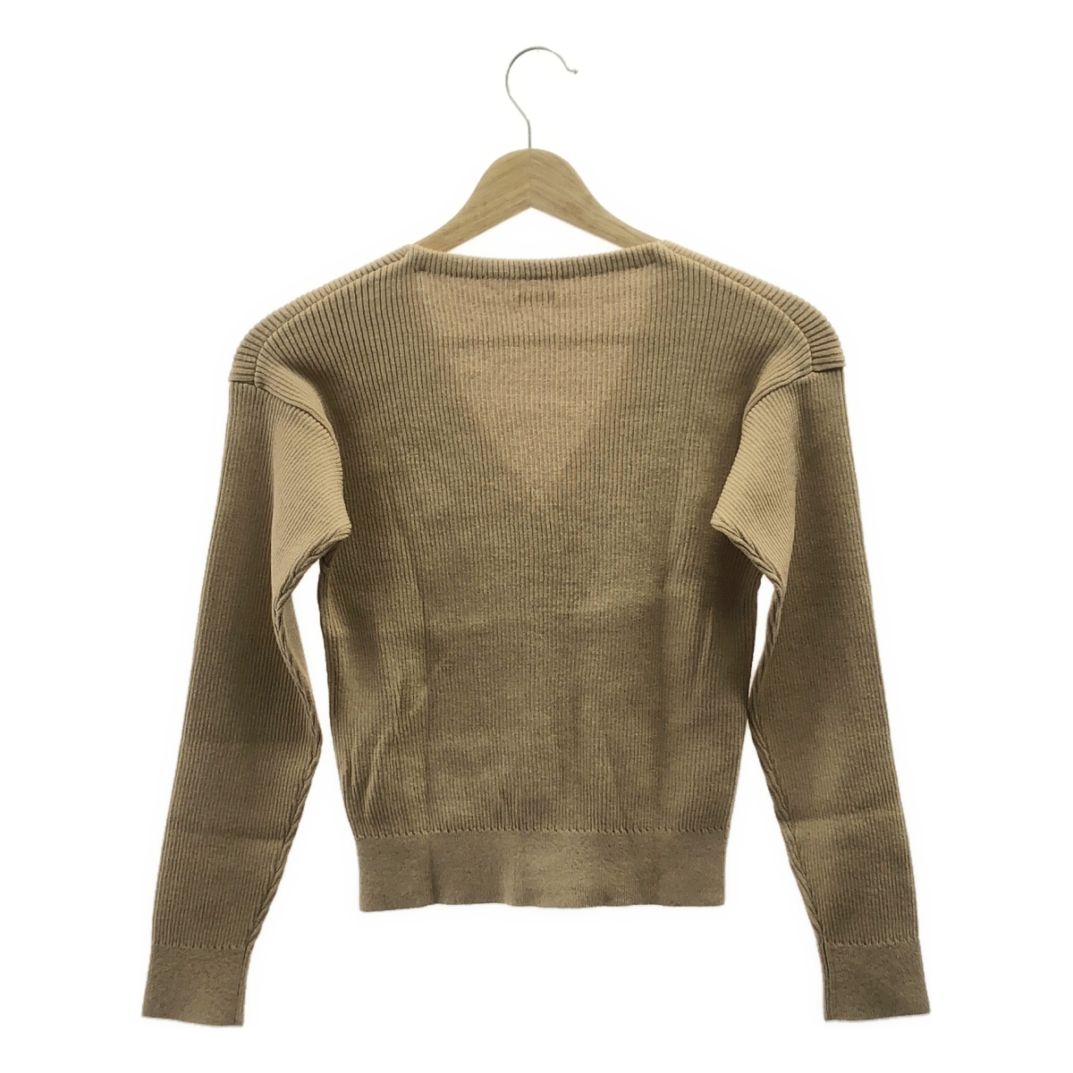 NOWOS / ノーウォス v neck rib cardigan / コットン ニット カーディガン