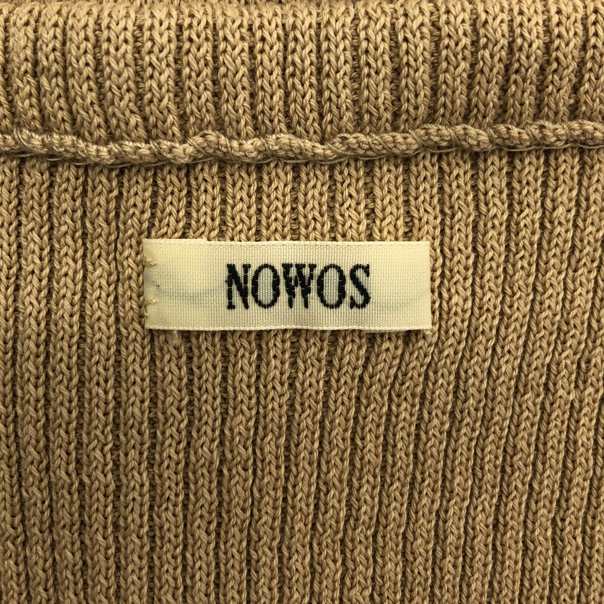 NOWOS / ノーウォス v neck rib cardigan / コットン ニット カーディガン