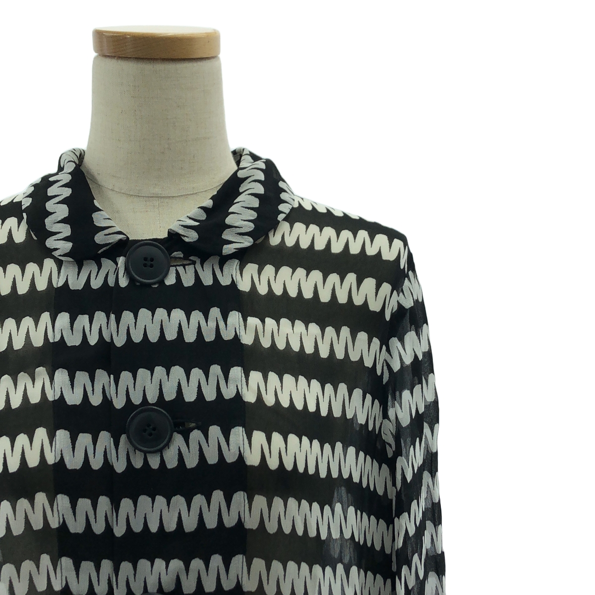 COMME des GARCONS COMME des GARCONS / コムコム 総柄 丸襟 シアー ダブルポケット ワンピース