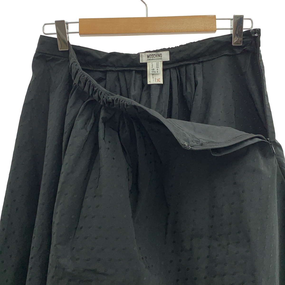 MOSCHINO / モスキーノ ギャザー ボリューム サイドジップ スカート