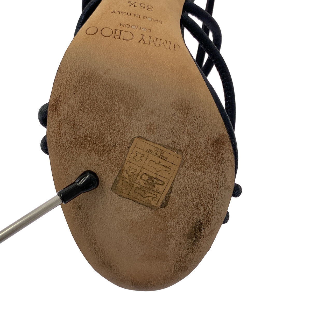 JIMMY CHOO / ジミーチュウ ビジュー 装飾 ロゴバックジップ ヒール パンプス