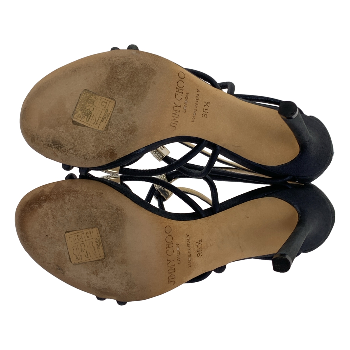 JIMMY CHOO / ジミーチュウ ビジュー 装飾 ロゴバックジップ ヒール パンプス