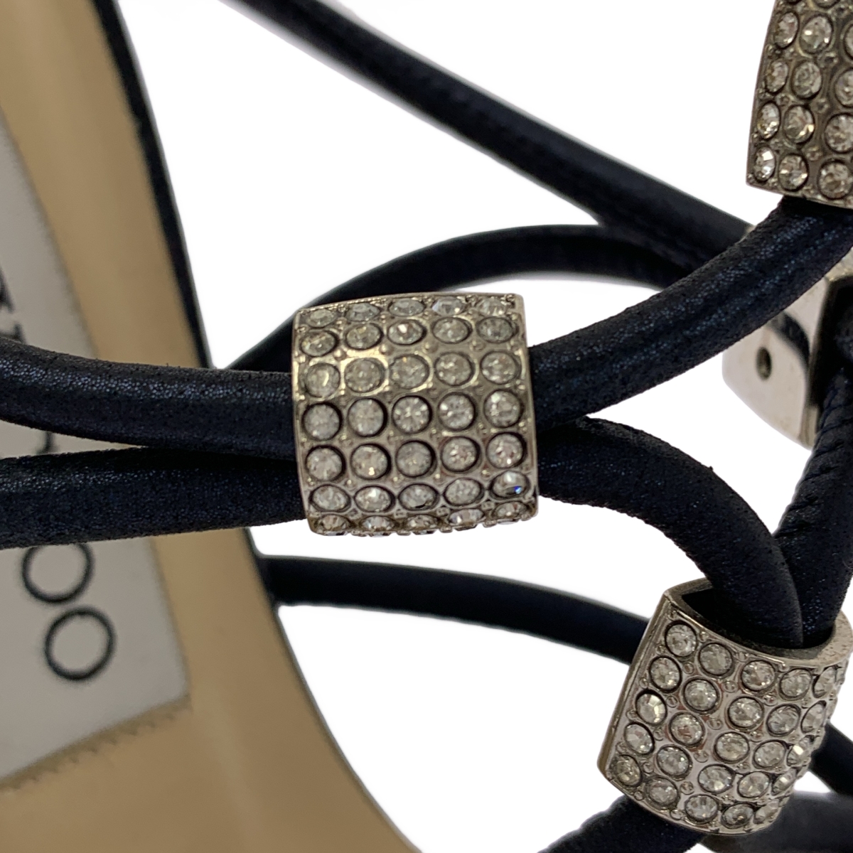 JIMMY CHOO / ジミーチュウ ビジュー 装飾 ロゴバックジップ ヒール パンプス