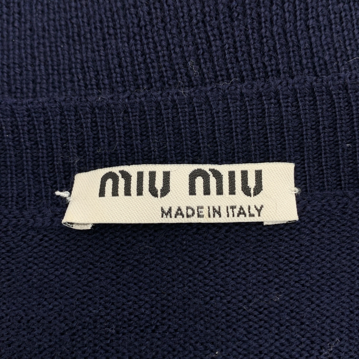 miu miu / ミュウミュウ ビジューボタン サイドロゴ クルーネック カーディガン