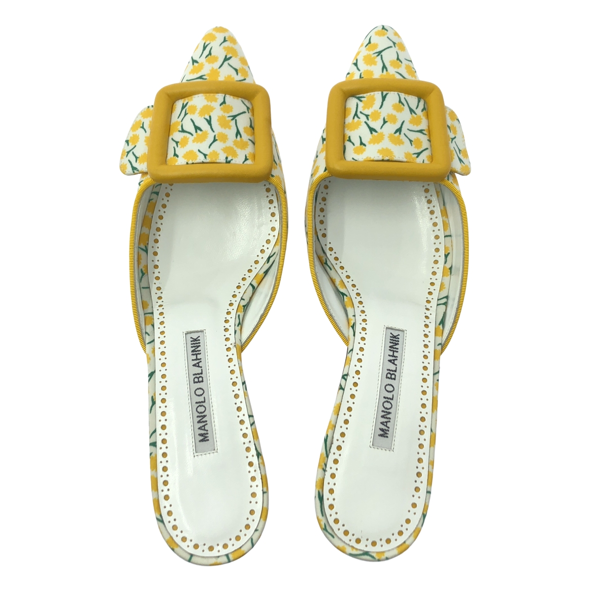 MANOLO BLAHNIK / マノロブラニク Maysale メイセール / バックル フラワー ミュールサンダル