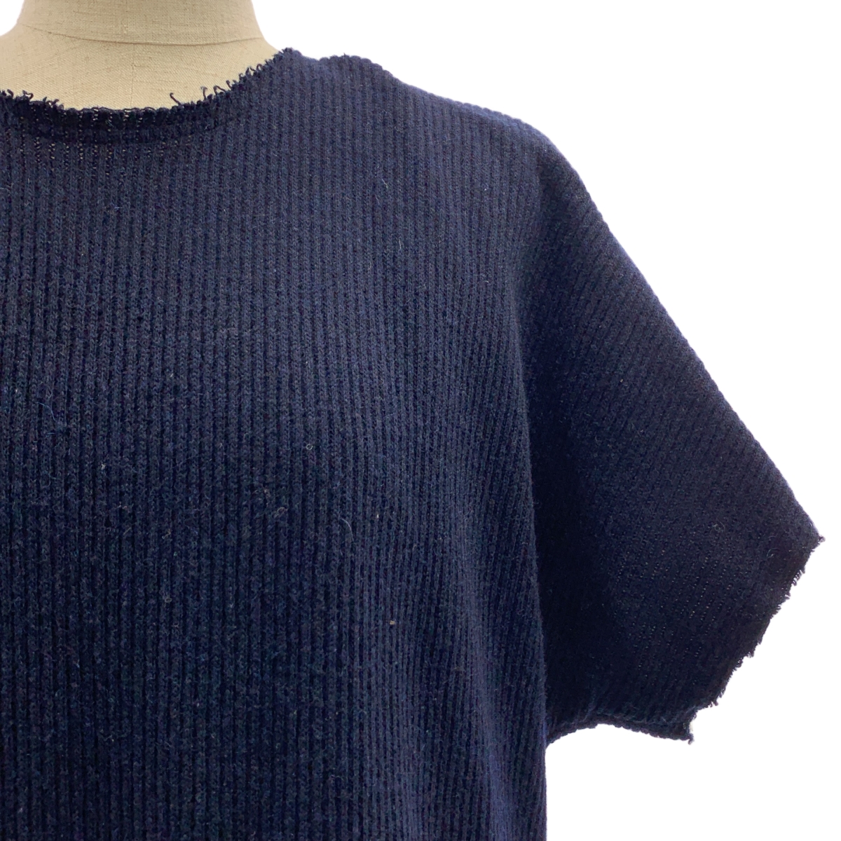 COMME des GARCONS / コムデギャルソン ウール オーバーシルエット カットオフ レイヤード ニット ワンピース