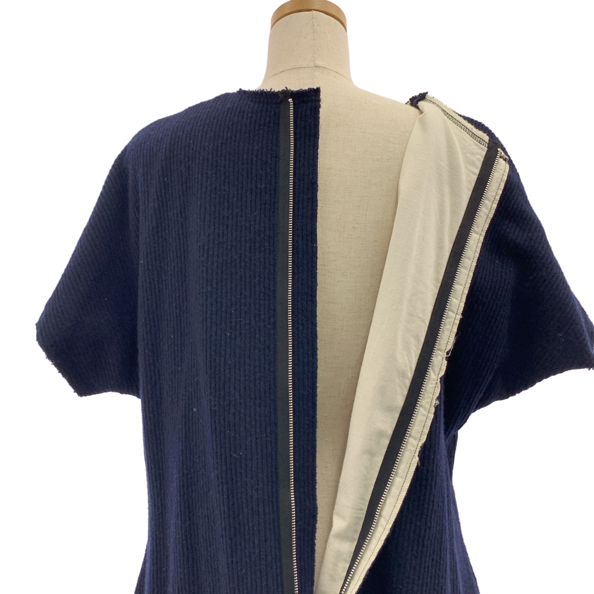 COMME des GARCONS / コムデギャルソン ウール オーバーシルエット カットオフ レイヤード ニット ワンピース