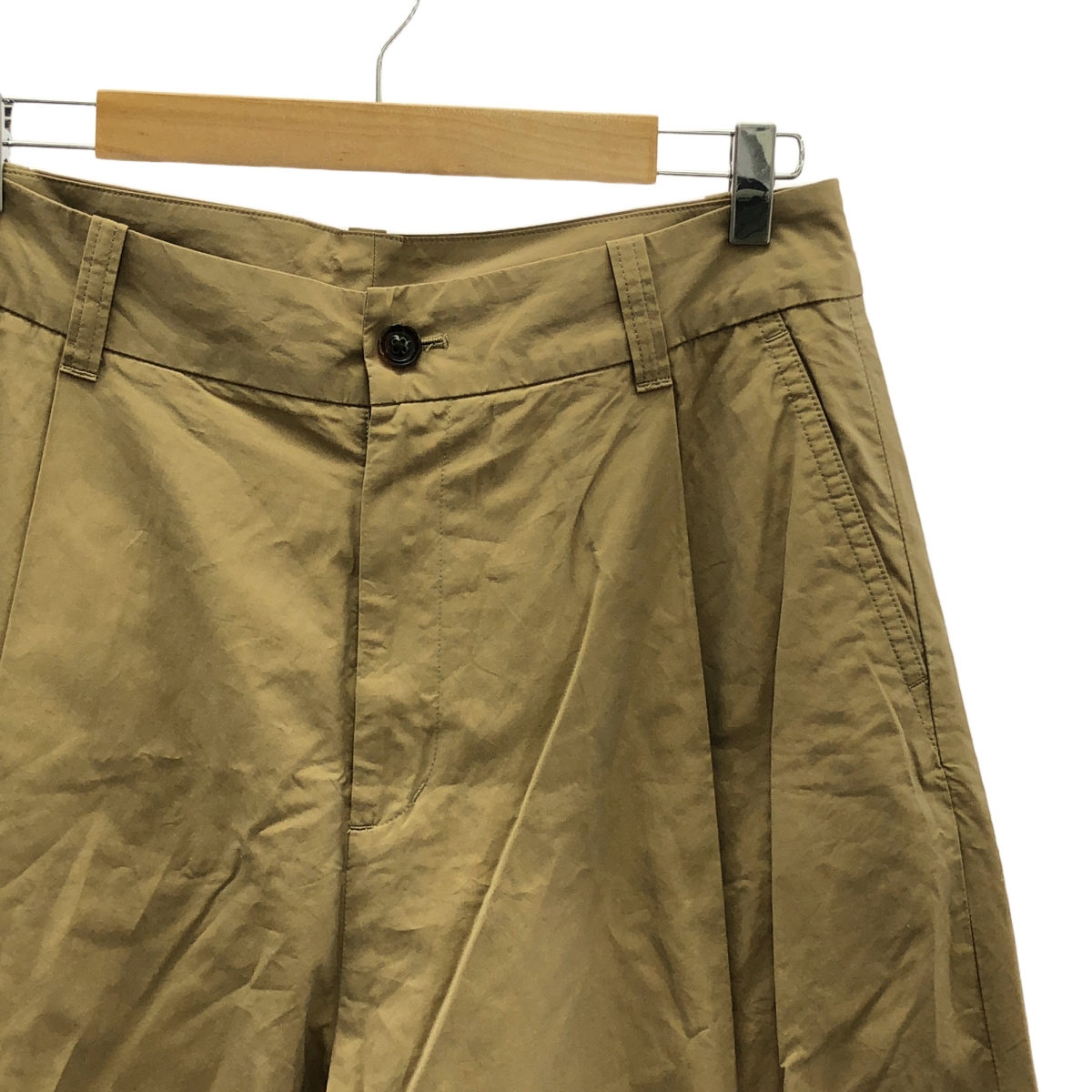 TOMORROWLAND / トゥモローランド コットン シャンブレー 1プリーツ ワイドパンツ