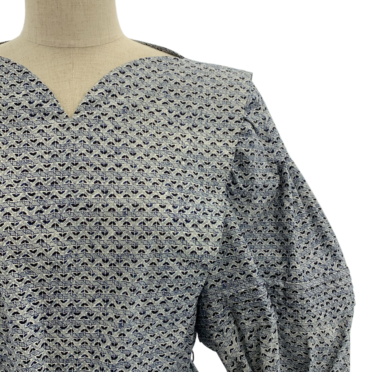 Mame Kurogouchi / マメクロゴウチ Crane Pattern Hand Printed Dress 鶴 総柄 プリント ドレス ワンピース