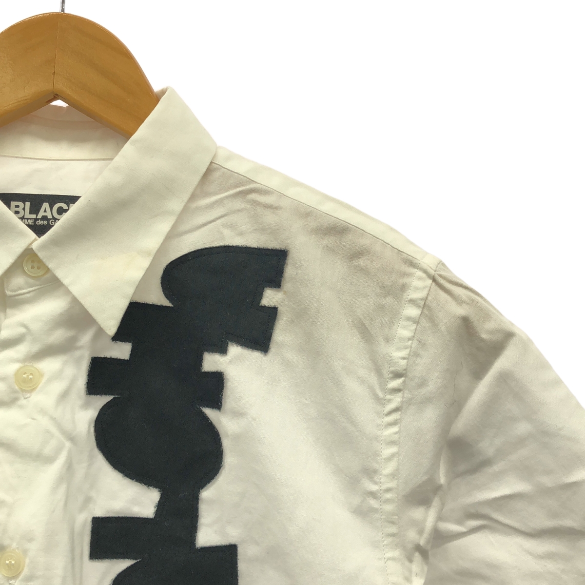 BLACK COMME des GARCONS / ブラックコムデギャルソン コットン パッチ レギュラーカラー シャツ