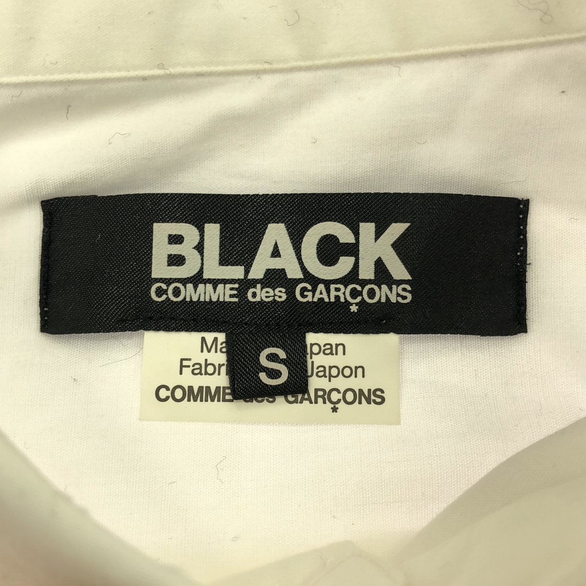 BLACK COMME des GARCONS / ブラックコムデギャルソン コットン パッチ レギュラーカラー シャツ
