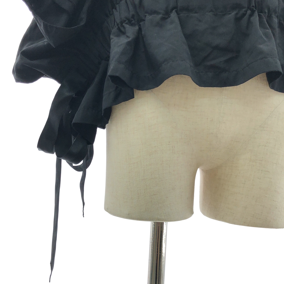 COMME des GARCONS / コムデギャルソン ポリエステル 断ち切り 立体 変形スリーブ ドローストリング ブラウス
