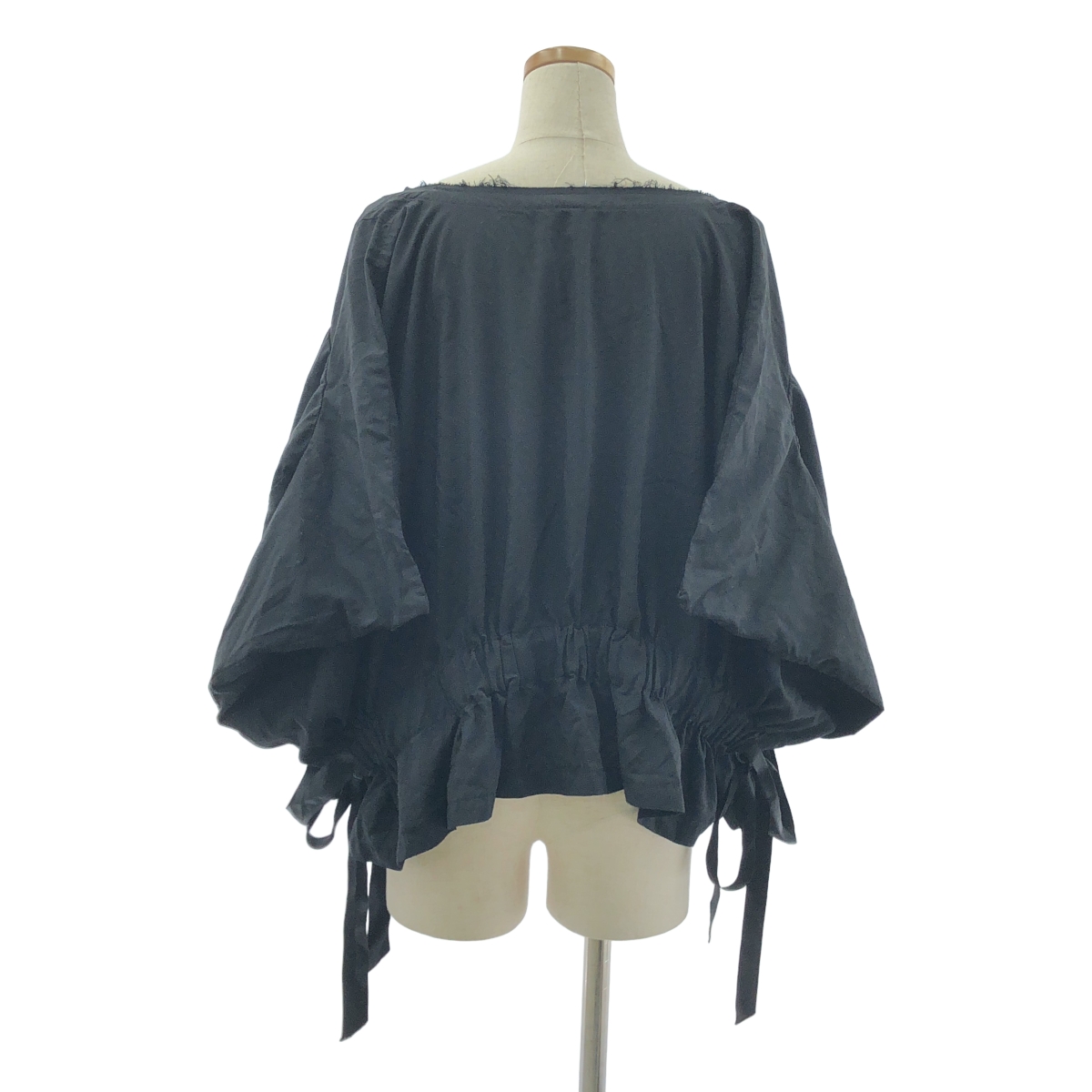 COMME des GARCONS / コムデギャルソン ポリエステル 断ち切り 立体 変形スリーブ ドローストリング ブラウス