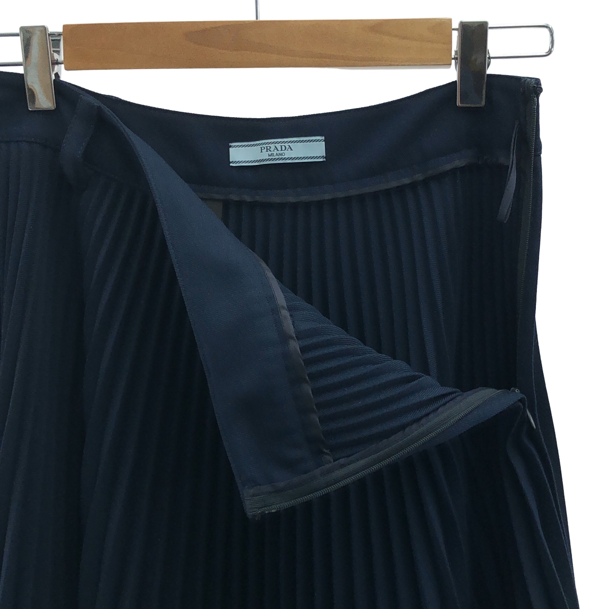 PRADA / プラダ サイドジップ プリーツ スカート