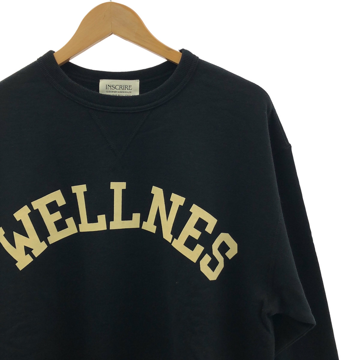 INSCRIRE / アンスクリア Asymmetry Sweat フロッキープリント アシンメトリー オーバーサイズ スウェット