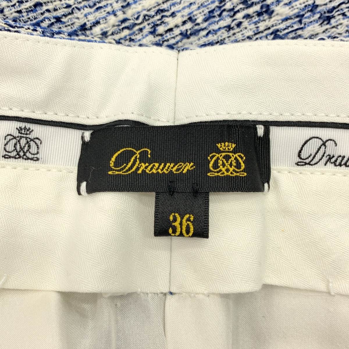 Drawer / ドゥロワー サマーツイード センタープレス テーパード パンツ