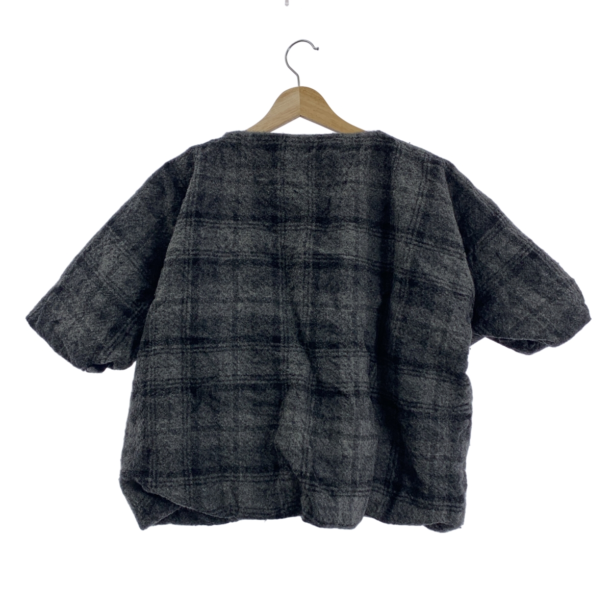 DANIELA GREGIS / ダニエラグレジス ウール × カシミヤ リバーシブル 縮絨 ノーカラー ジャケット