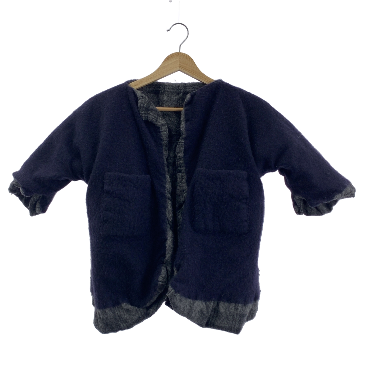 DANIELA GREGIS / ダニエラグレジス ウール × カシミヤ リバーシブル 縮絨 ノーカラー ジャケット