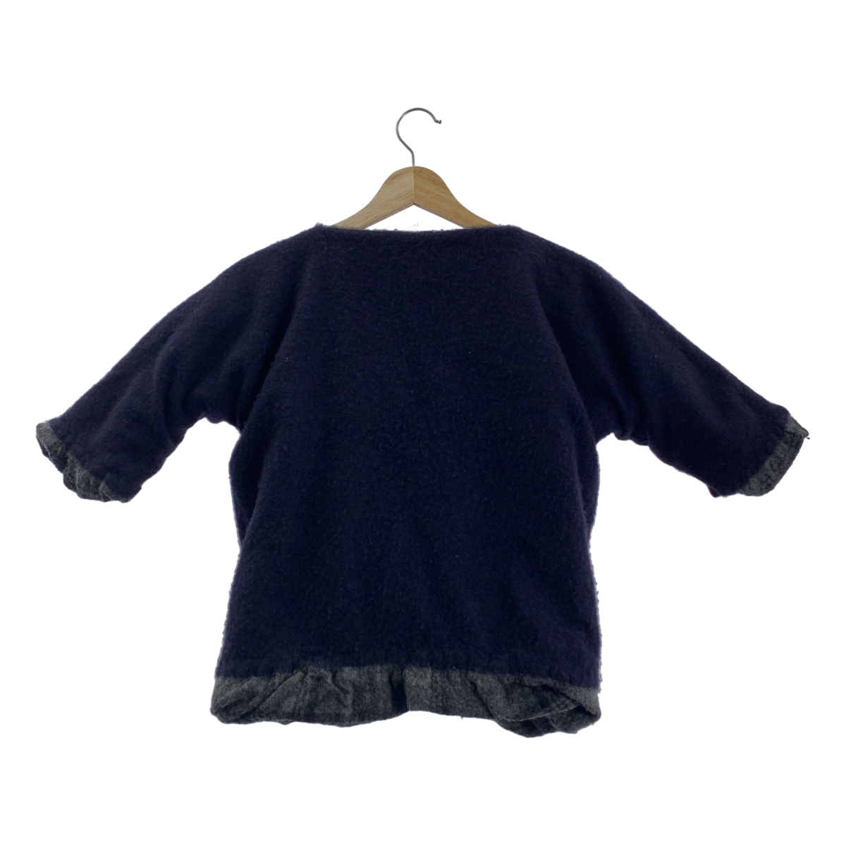 DANIELA GREGIS / ダニエラグレジス ウール × カシミヤ リバーシブル 縮絨 ノーカラー ジャケット