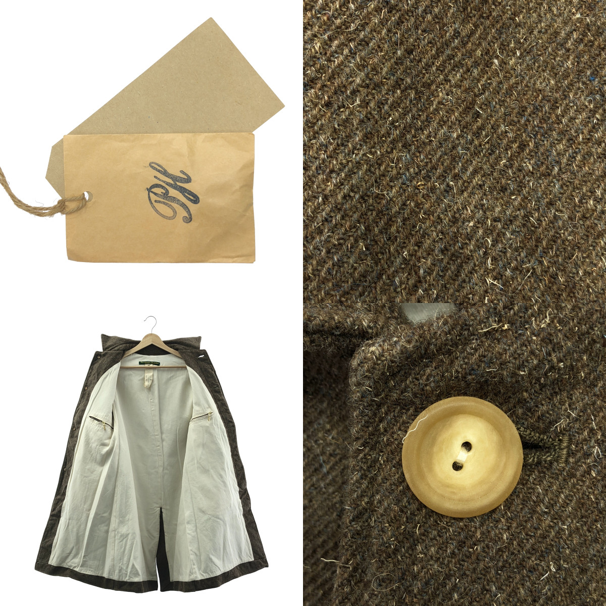 Paul Harnden / ポールハーデン Womens long Mac / ツイード ロング マック コート