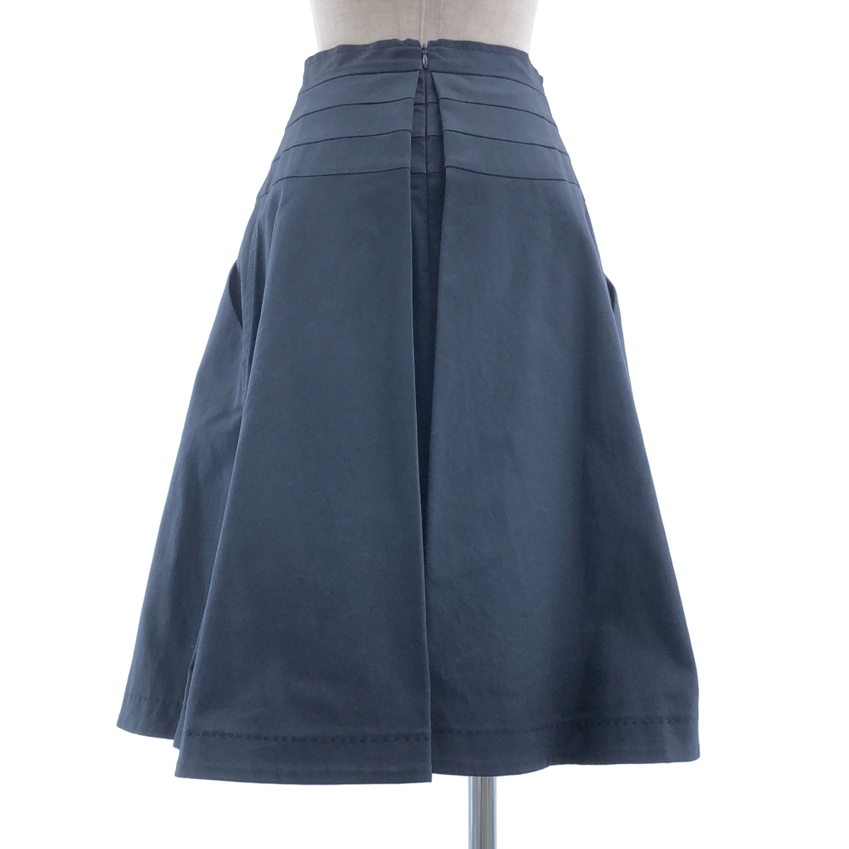 PRADA / プラダ タック ウエストライン 裾ステッチ ロングスカート