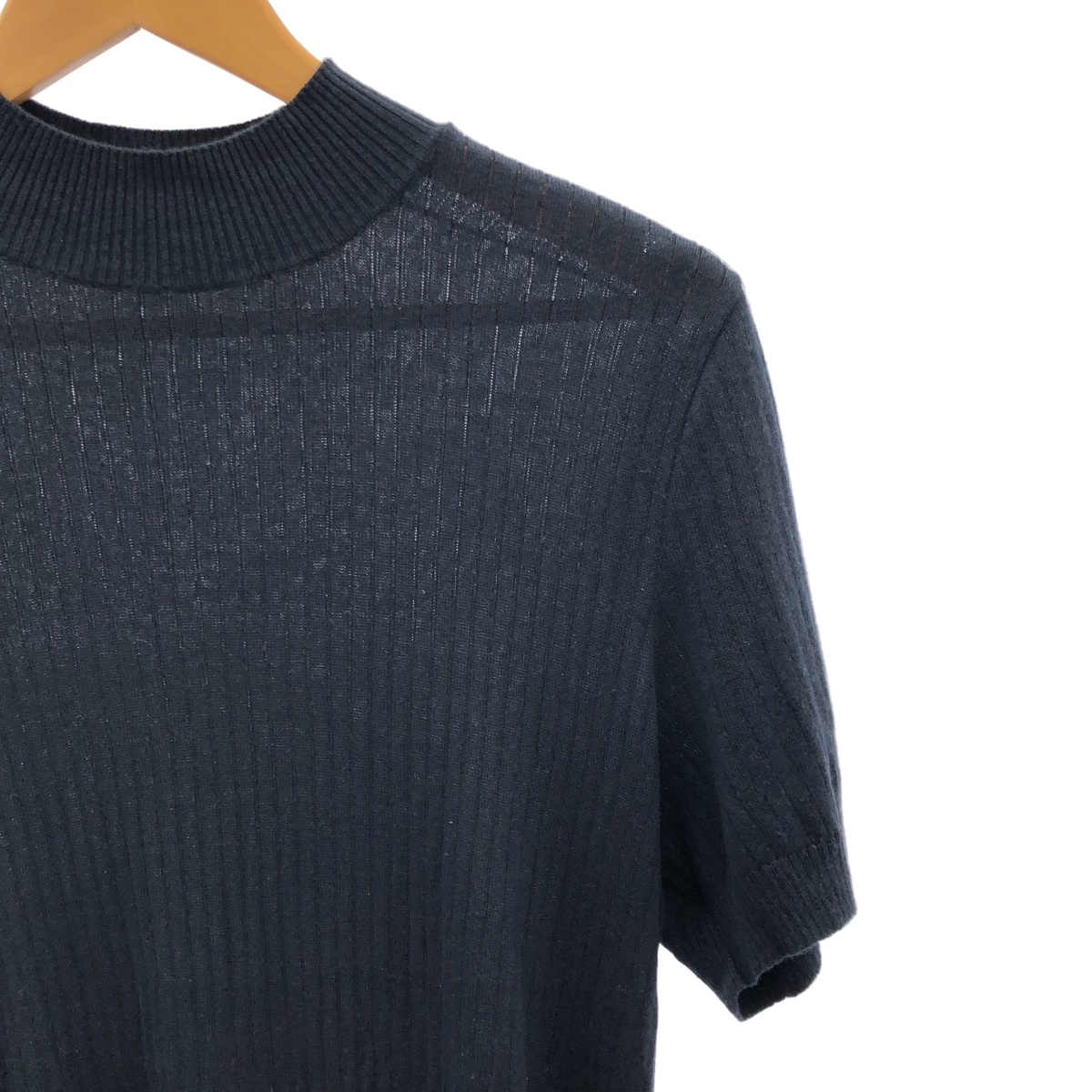 TARV / ターヴ シルク カシミヤ リブ ハイネック サマー ニット セーター