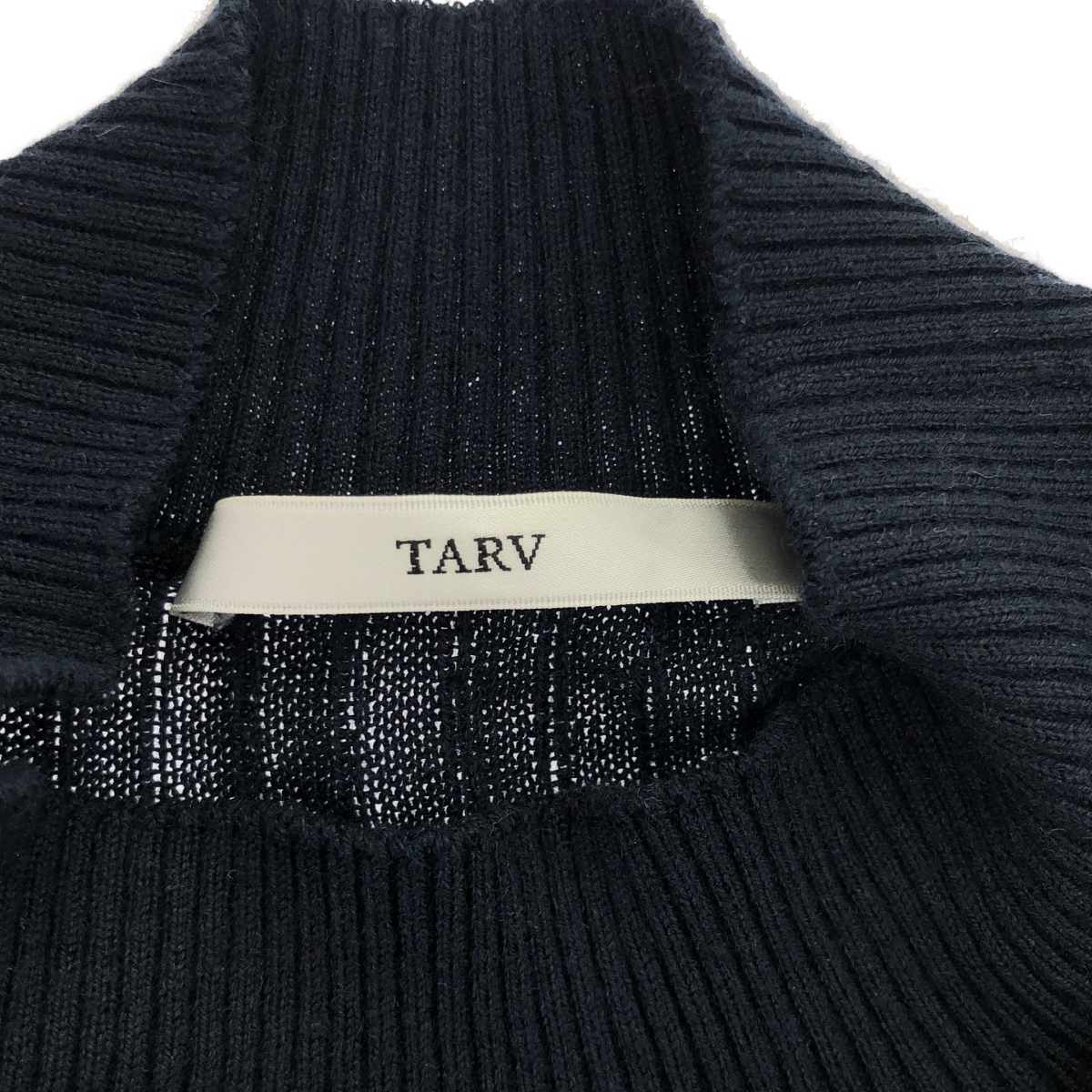 TARV / ターヴ シルク カシミヤ リブ ハイネック サマー ニット セーター