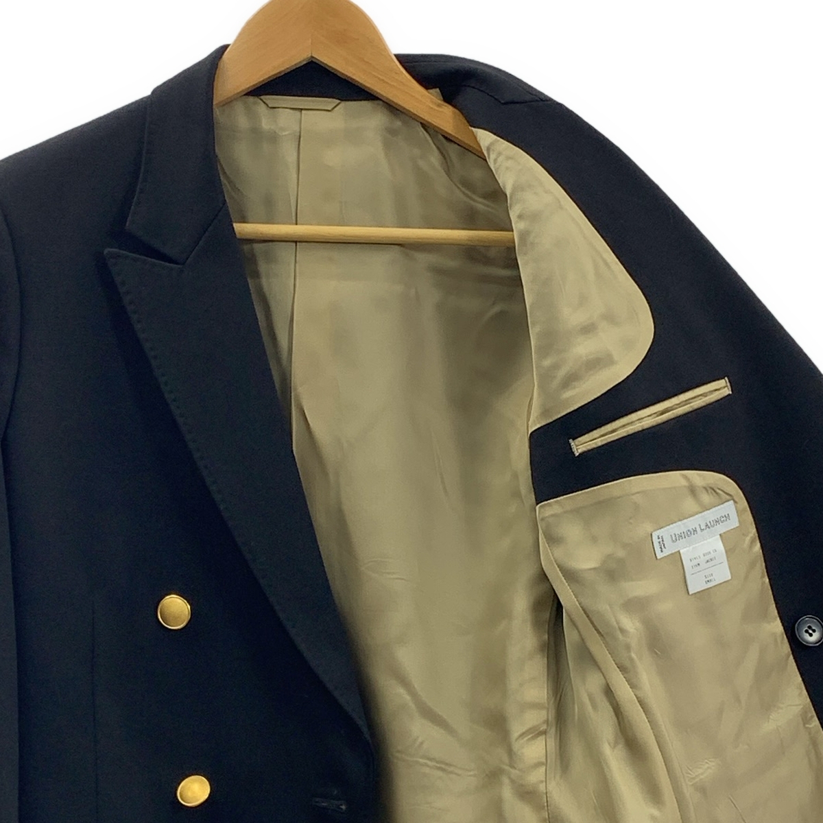 UNION LAUNCH / ユニオンランチ セットアップ 金ボタン ダブルブレスト テーラードジャケット ブレザー 総裏地 / タック スラックス パンツ