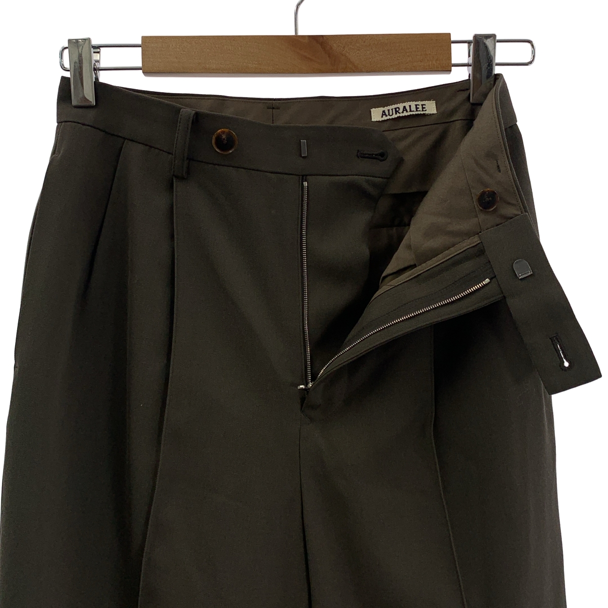 AURALEE / オーラリー LIGHT WOOL MAX GABARDINE SLACKS / Super140's リラックスフィット ワイドテーパード 2プリーツ パンツ