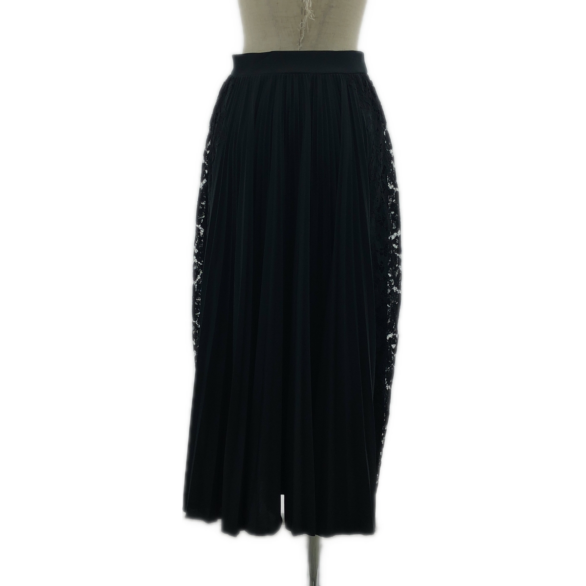 VALENTINO / ヴァレンティノ ワンポイント ロゴ サイドレース プリーツ スカート