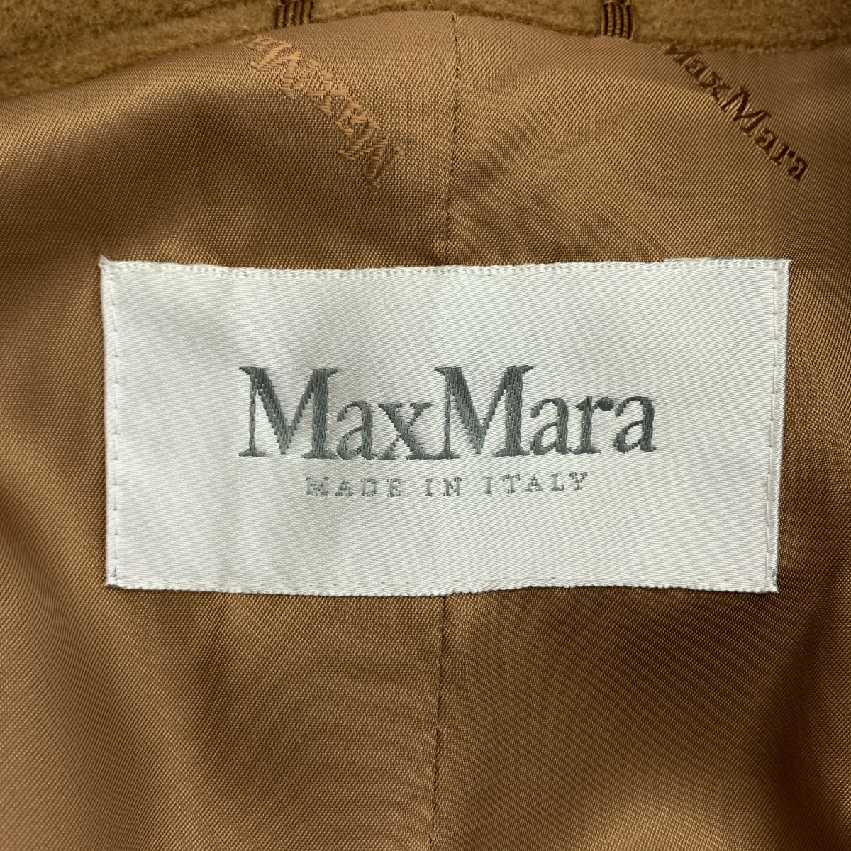 Max Mara / マックスマーラ カシミヤ混 ウール ロゴ裏地 ロングコート