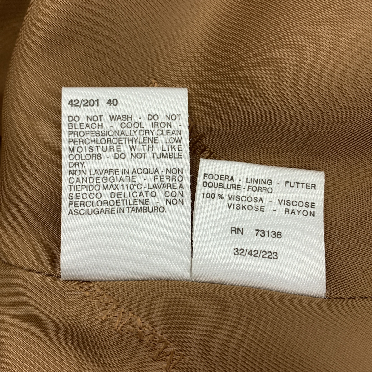 Max Mara / マックスマーラ カシミヤ混 ウール ロゴ裏地 ロングコート