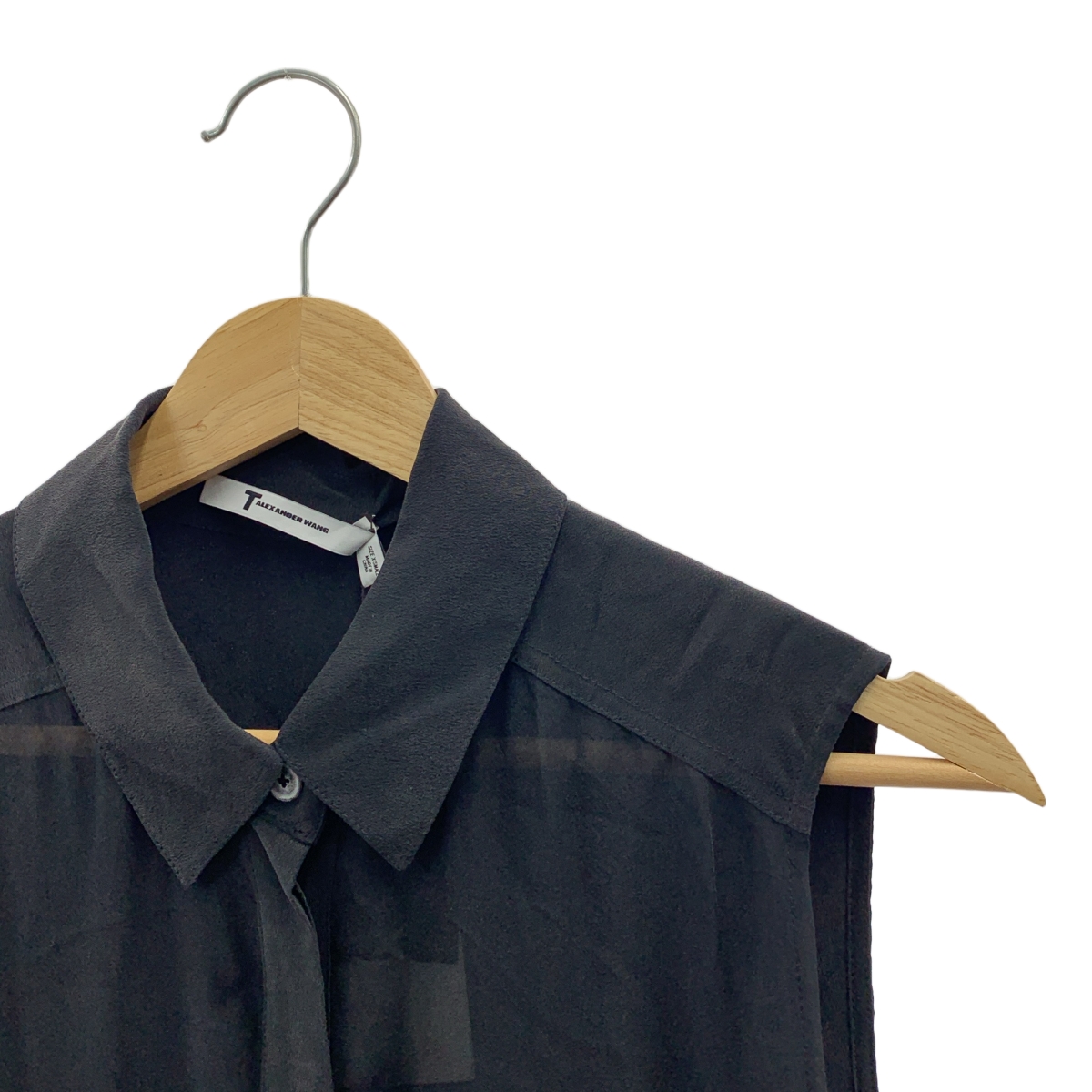 T by Alexander Wang / ティーバイアレキサンダーワン silk 100% / シルク ノースリーブ シャツ ドレス ワンピース