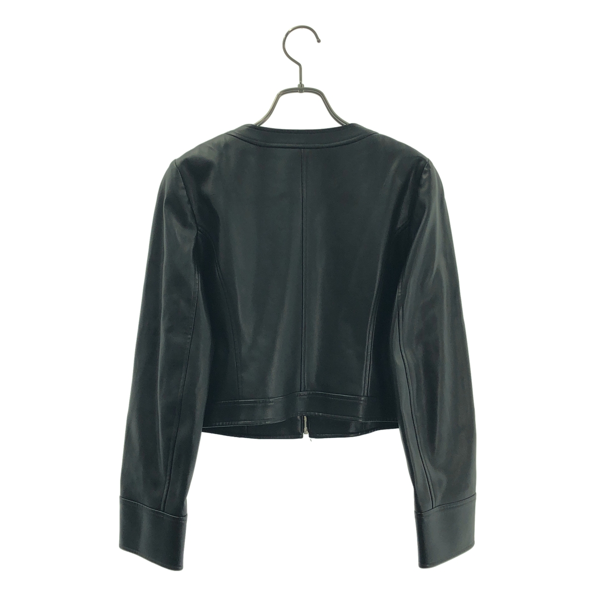 Rene / ルネ エコレザー フリル ノーカラージャケット