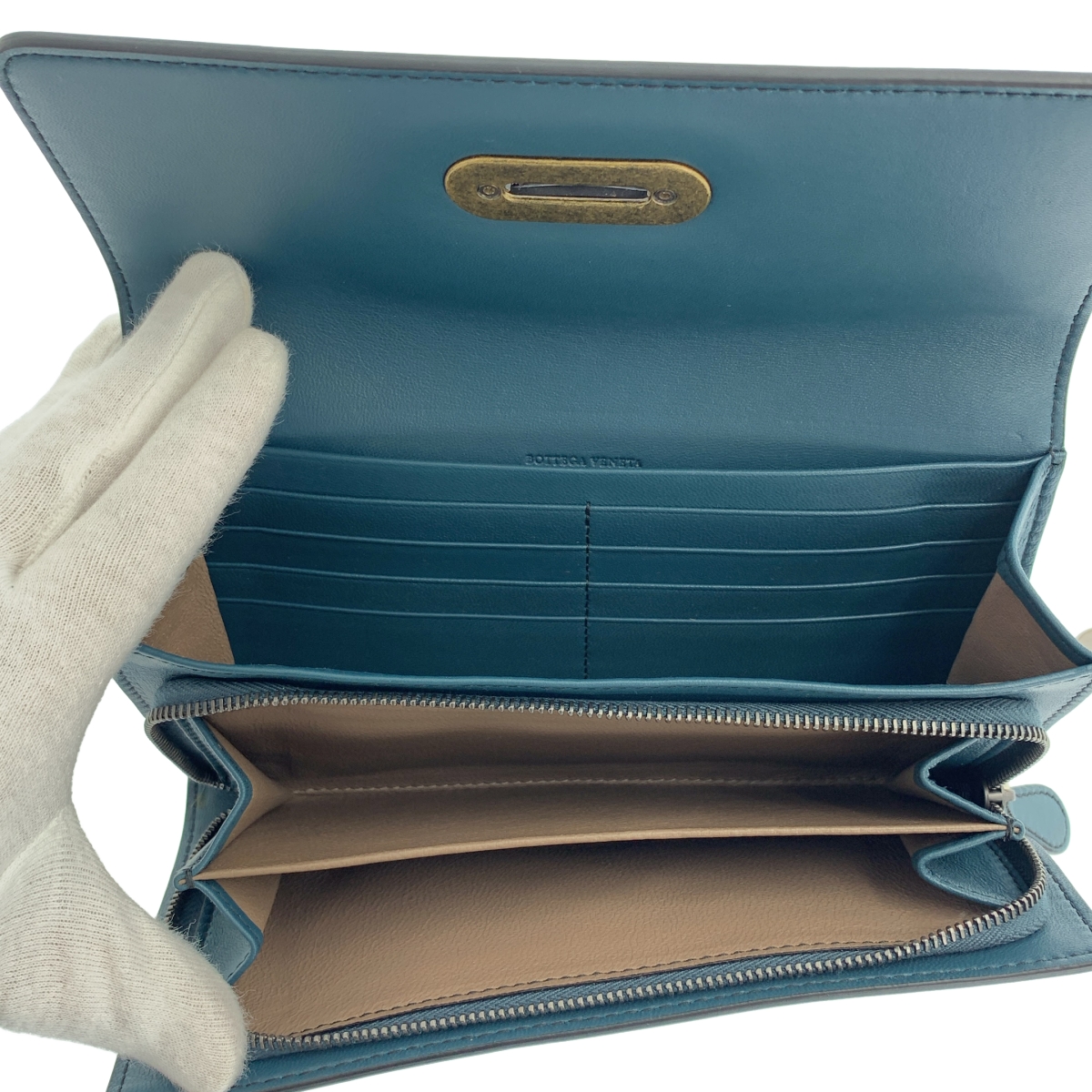 BOTTEGA VENETA / ボッテガヴェネタ レザー カラーブロック ロング ウォレット 長財布