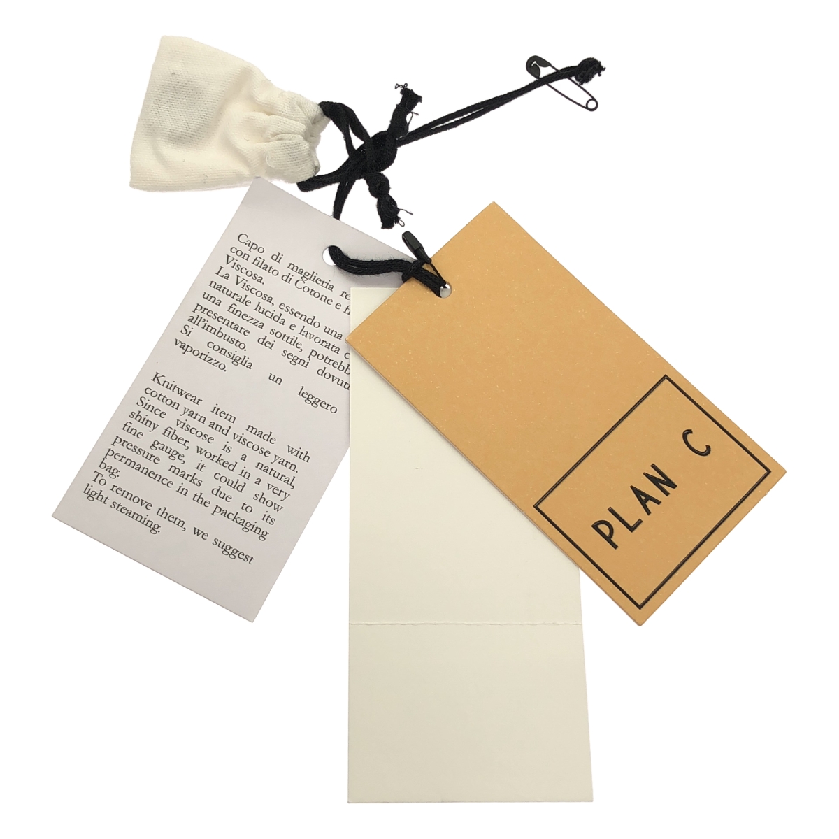 Plan C / プランシー コットン混 バイカラー Vネックカーディガン