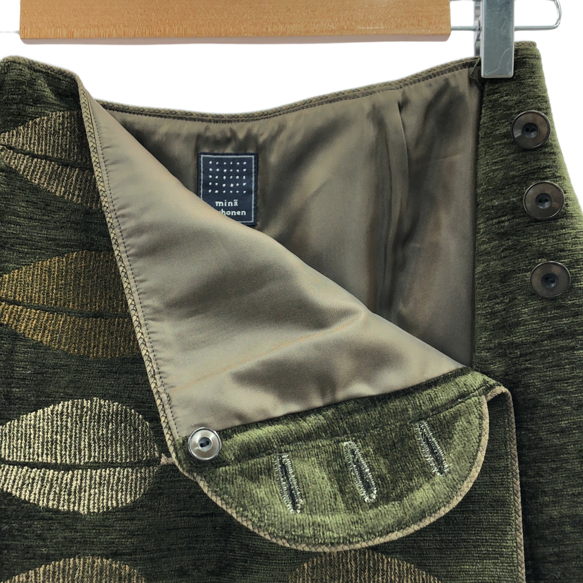 mina perhonen / ミナペルホネン happa / 葉っぱ エンブロイダリー スカート / 裏地付き