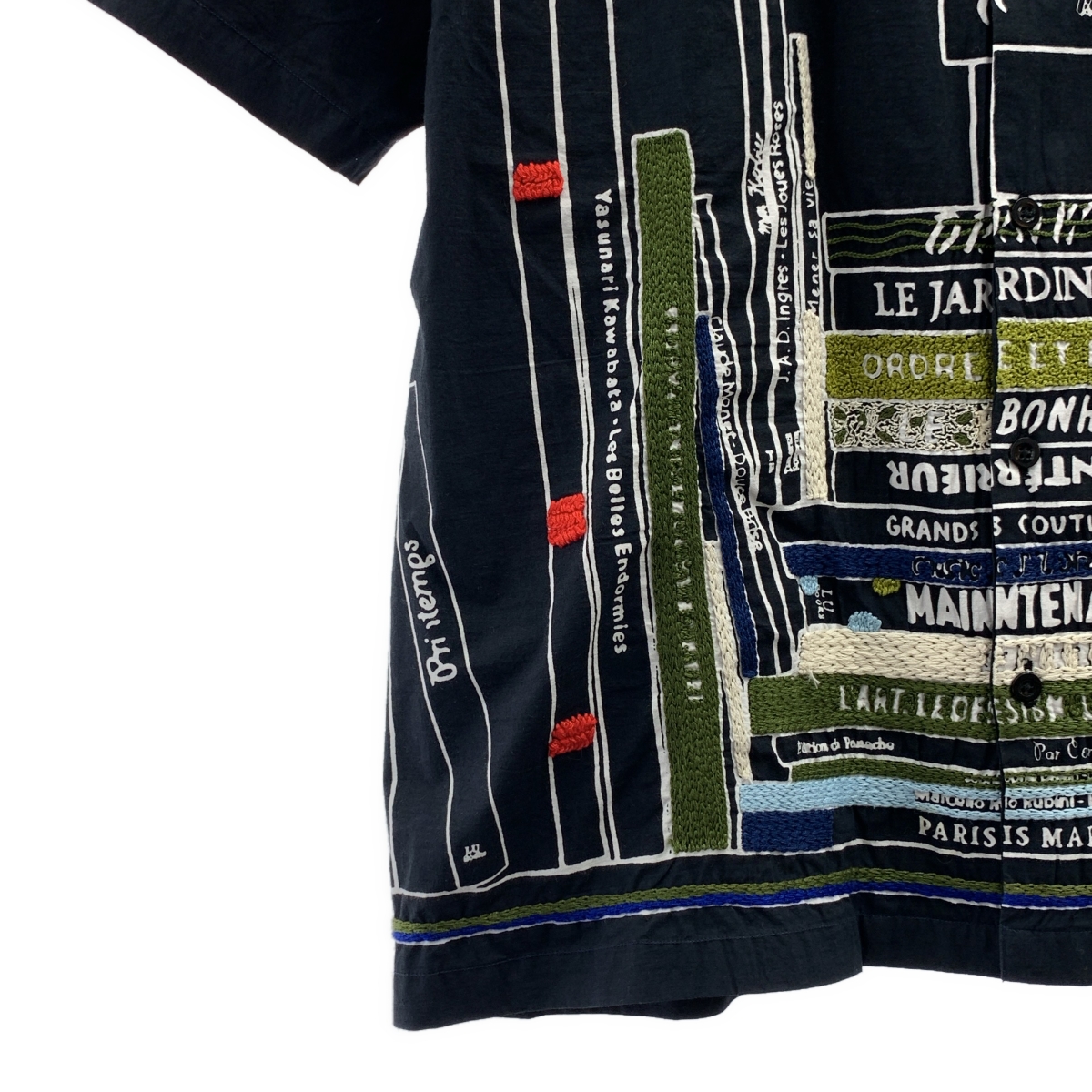 mii / ミー × International Gallery BEAMS 総柄 刺しゅう プリント オープンカラー 半袖シャツ