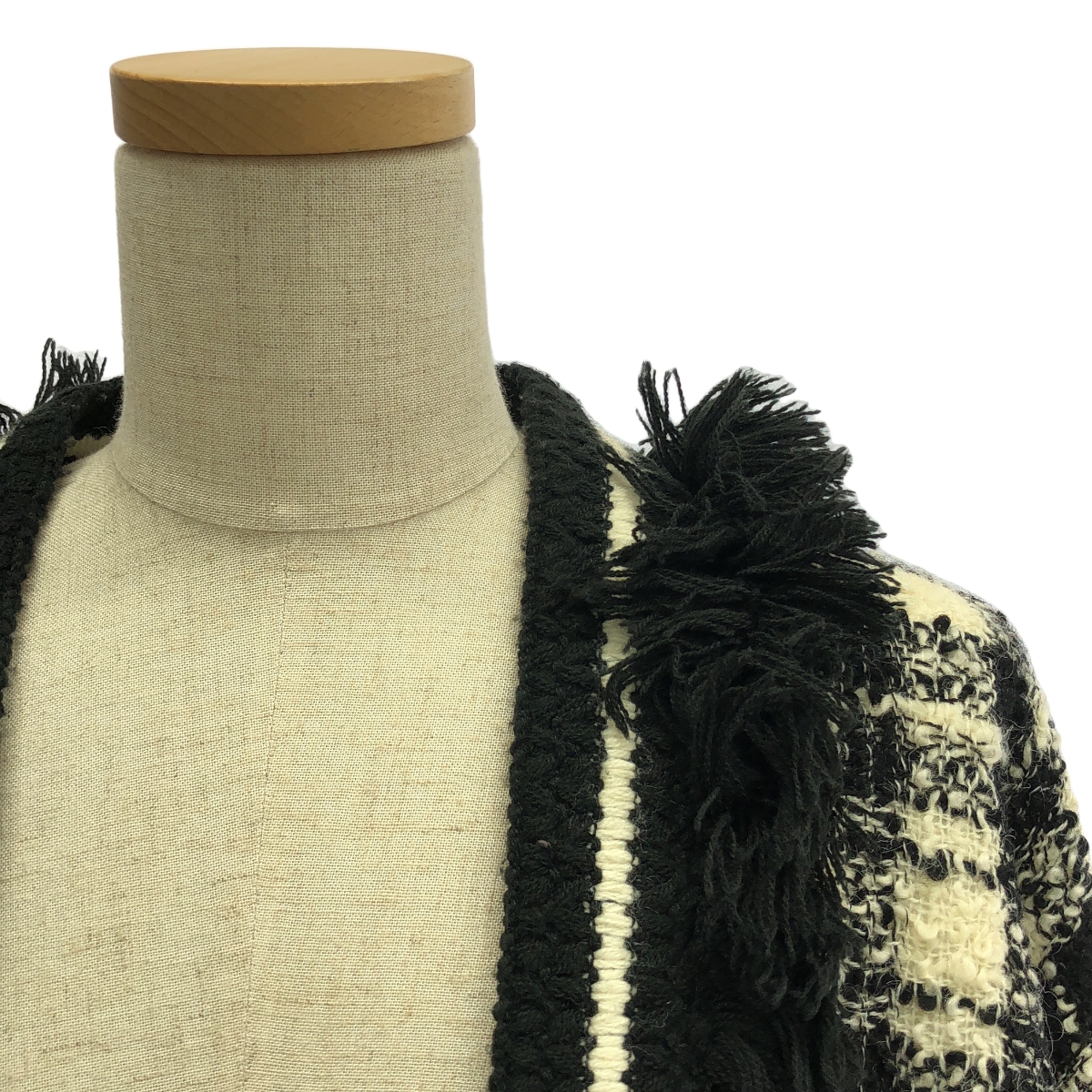 GUCCI / グッチ リゾートコレクション  チェック フリンジ ツイード ノーカラー ジャケット