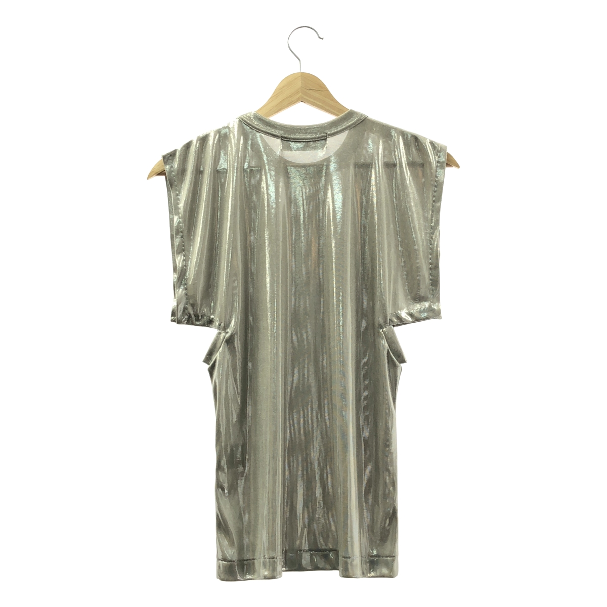 TOGA / トーガ メタリック オープンショルダー クルーネック Tシャツ