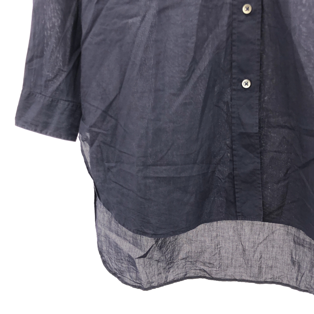 MARGARET HOWELL / マーガレットハウエル コットン バンドカラー ロング シャツ