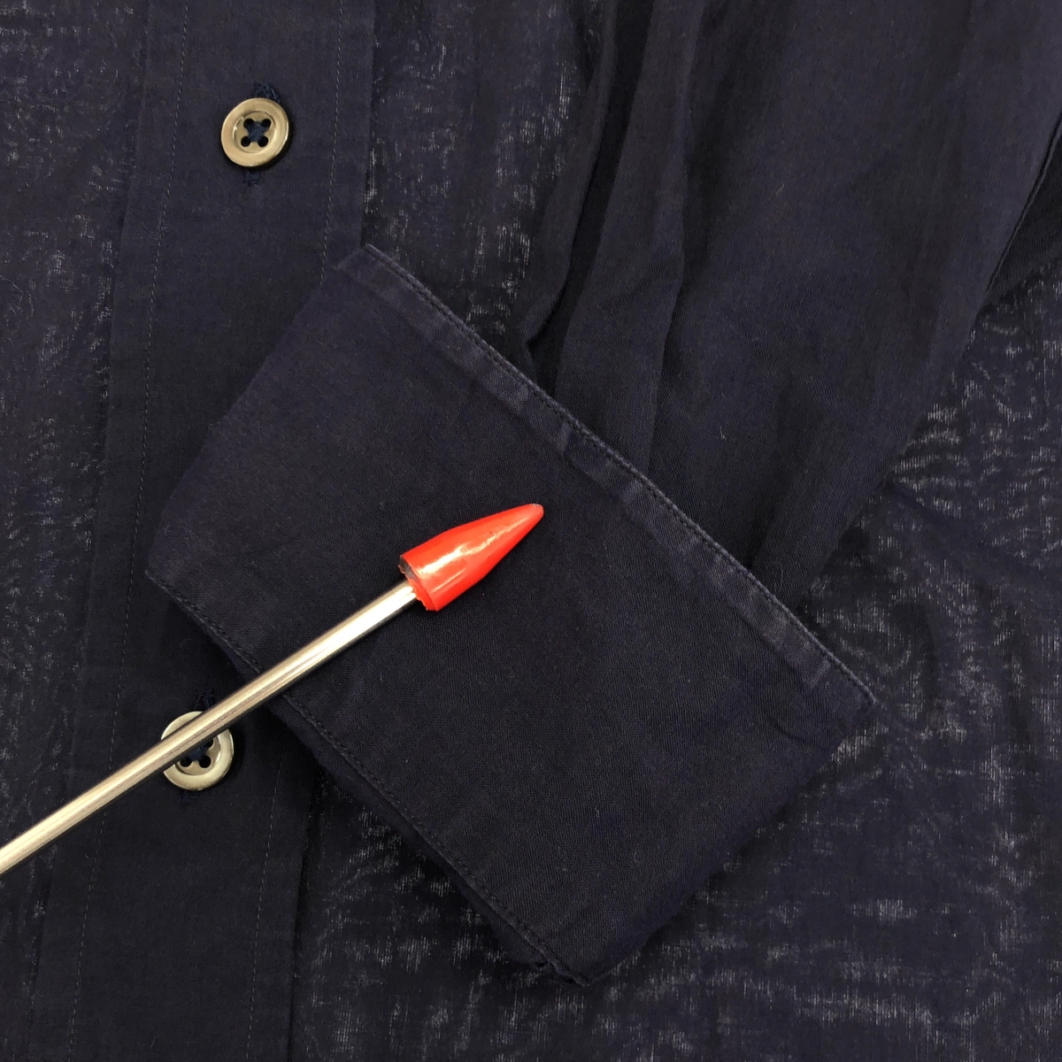 MARGARET HOWELL / マーガレットハウエル コットン バンドカラー ロング シャツ