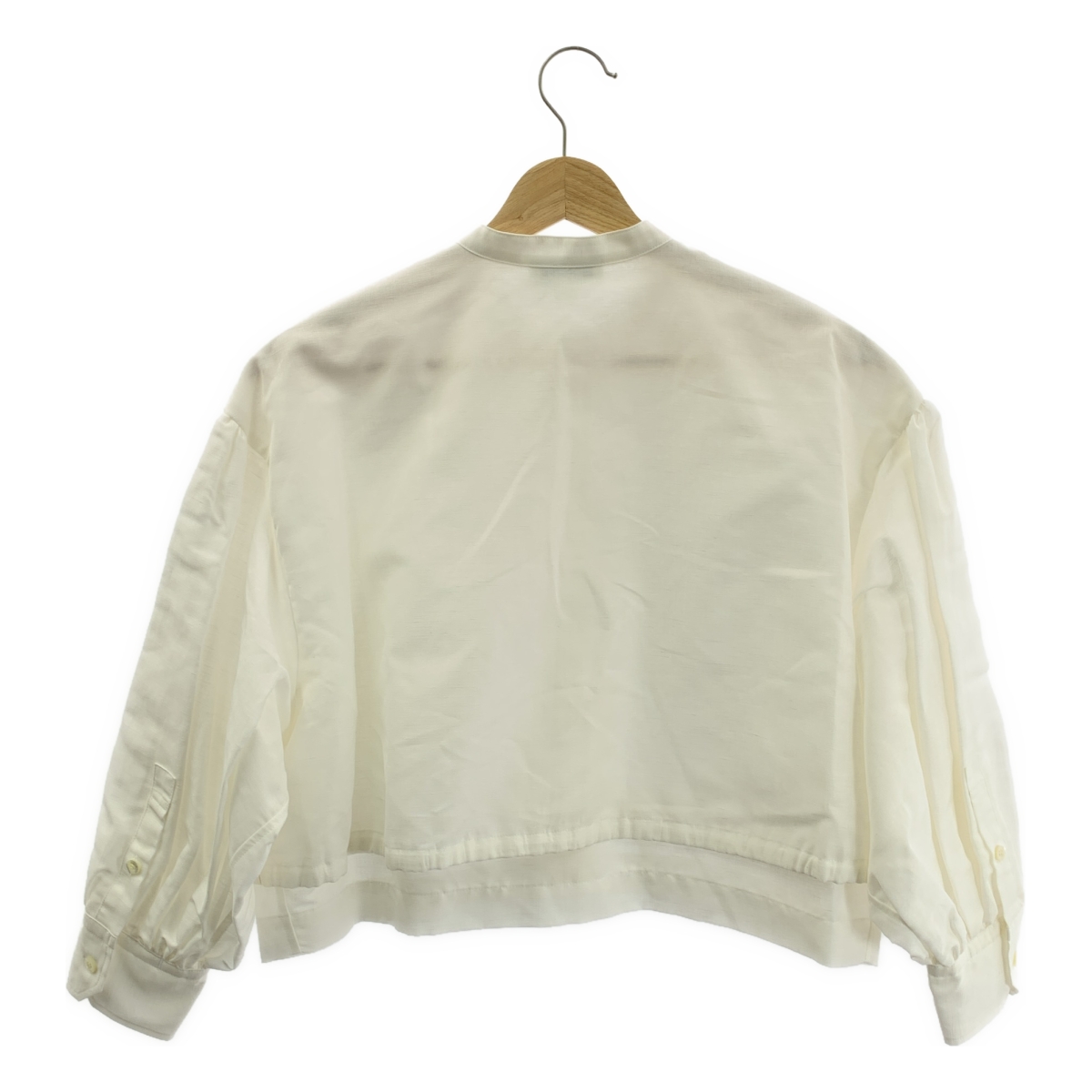 HYKE / ハイク C/L BALLOON SLEEVE BLOUSE リネン コットン バンドカラーシャツ