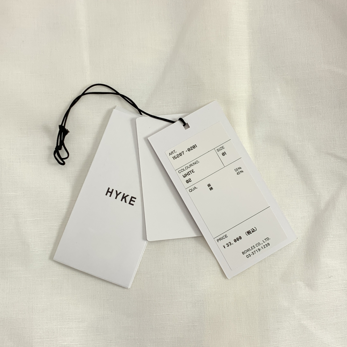 HYKE / ハイク C/L BALLOON SLEEVE BLOUSE リネン コットン バンドカラーシャツ