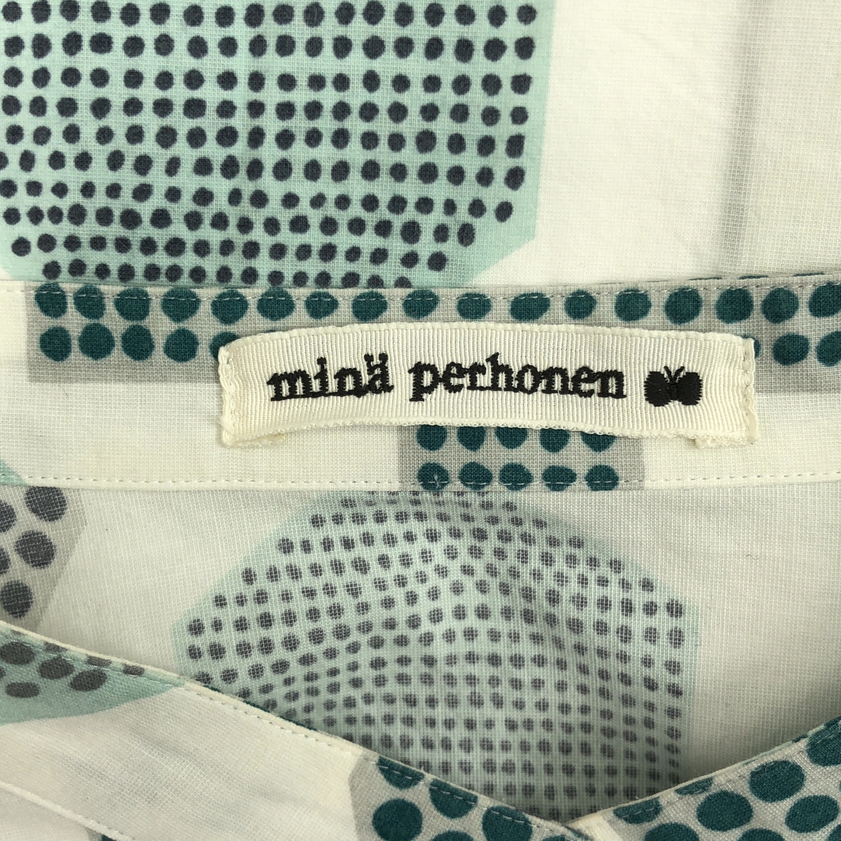 mina perhonen / ミナペルホネン puuhua プーフア 総柄 バンドカラー シャツ
